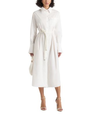 Isa Belted Cotton Midi Shirt Dress