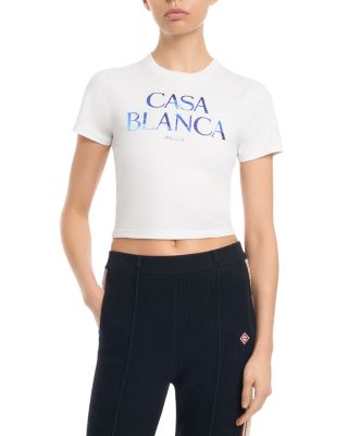 Casablanca Meduse Sportive Stacked Logo Cropped Baby Tee