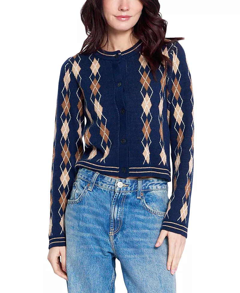 Central Park West Women's Astrid Argyle Cardigan