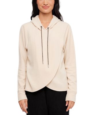 Karen Kane Rhinestone Drawstring Crossover Sweatshirt