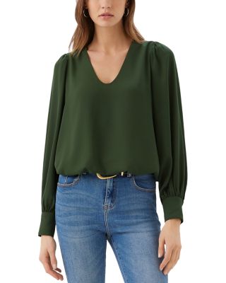 V Neck Puff Sleeve Top