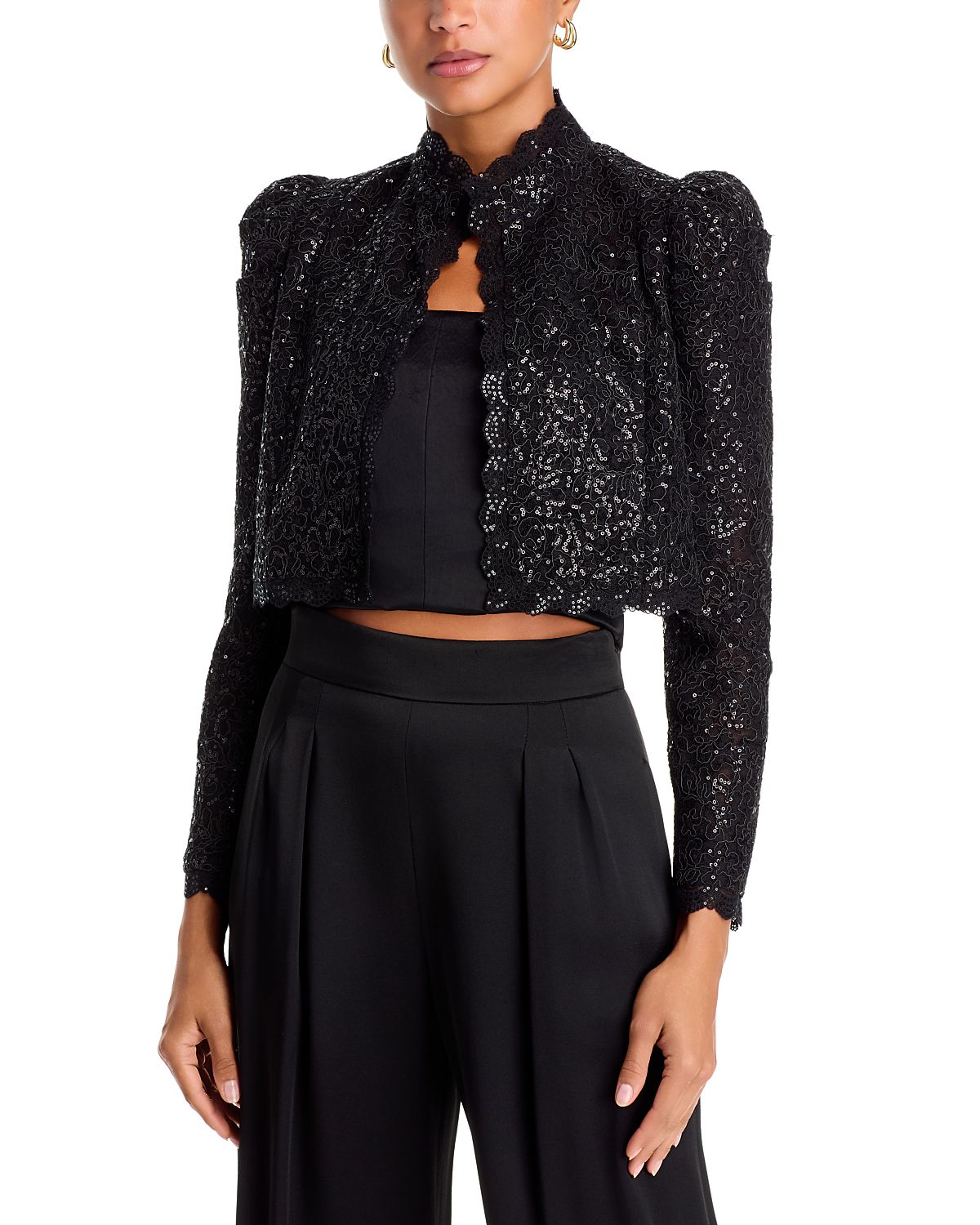 Alice and Olivia Thomasina Sequined Lace Jacket