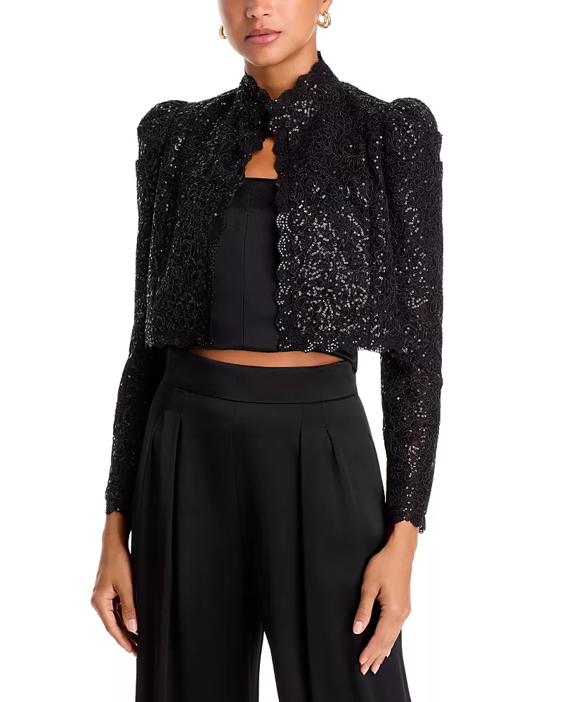Alice and Olivia Thomasina Sequined Lace Jacket