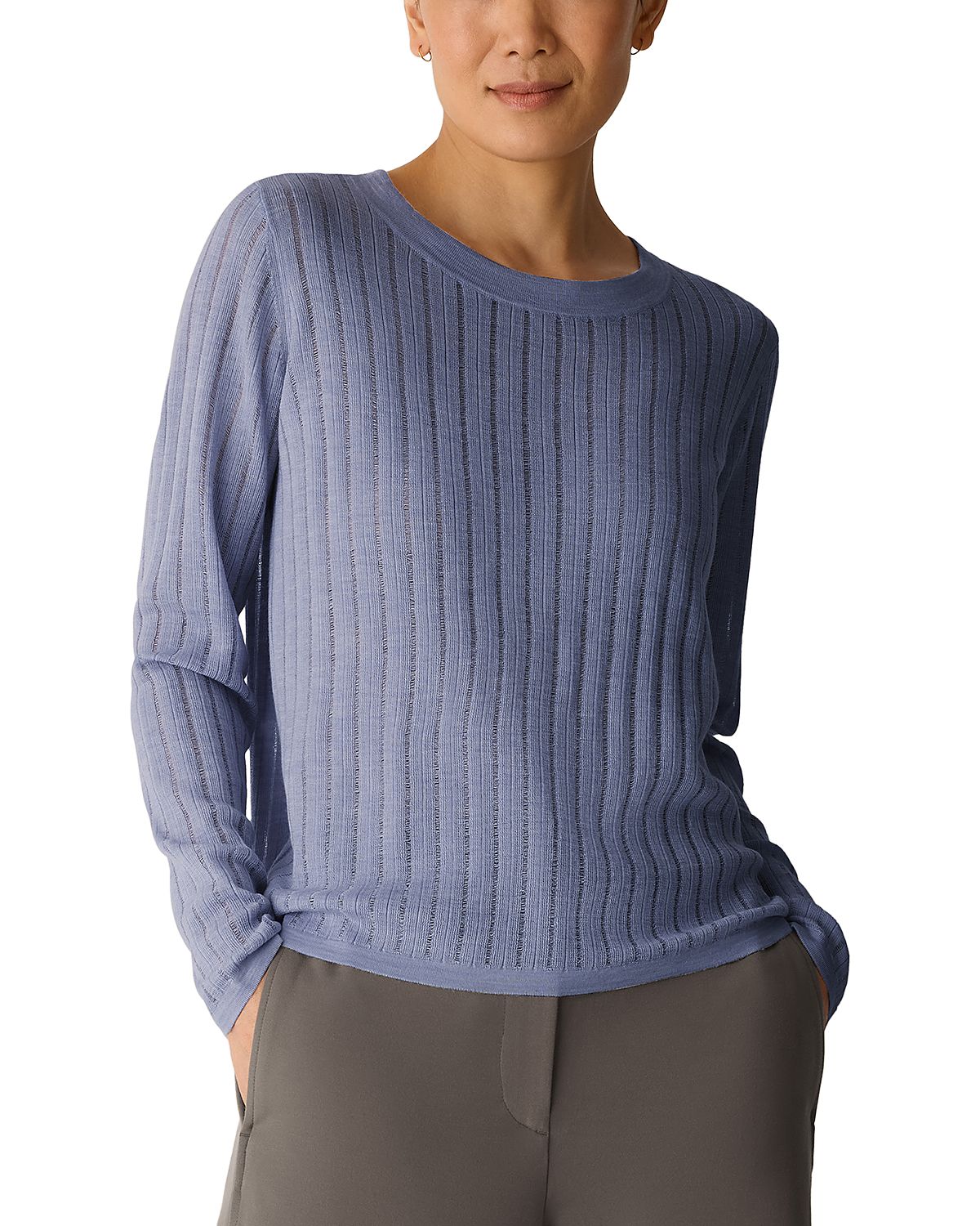 Eileen Fisher Super Fine Merino Wool Crewneck Sweater
