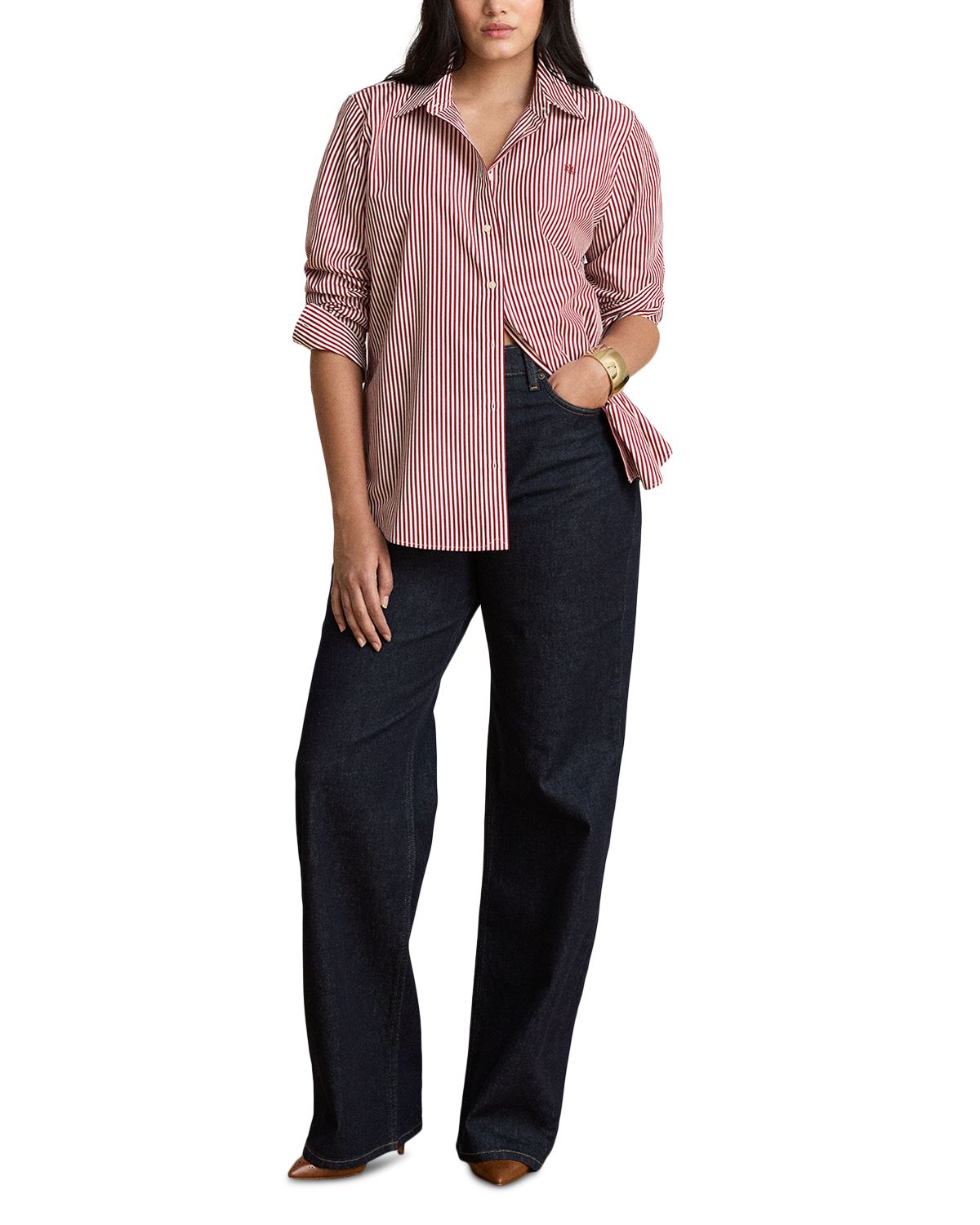 Cotton Classic Fit Striped Broadcloth Shirt thumbnail 4