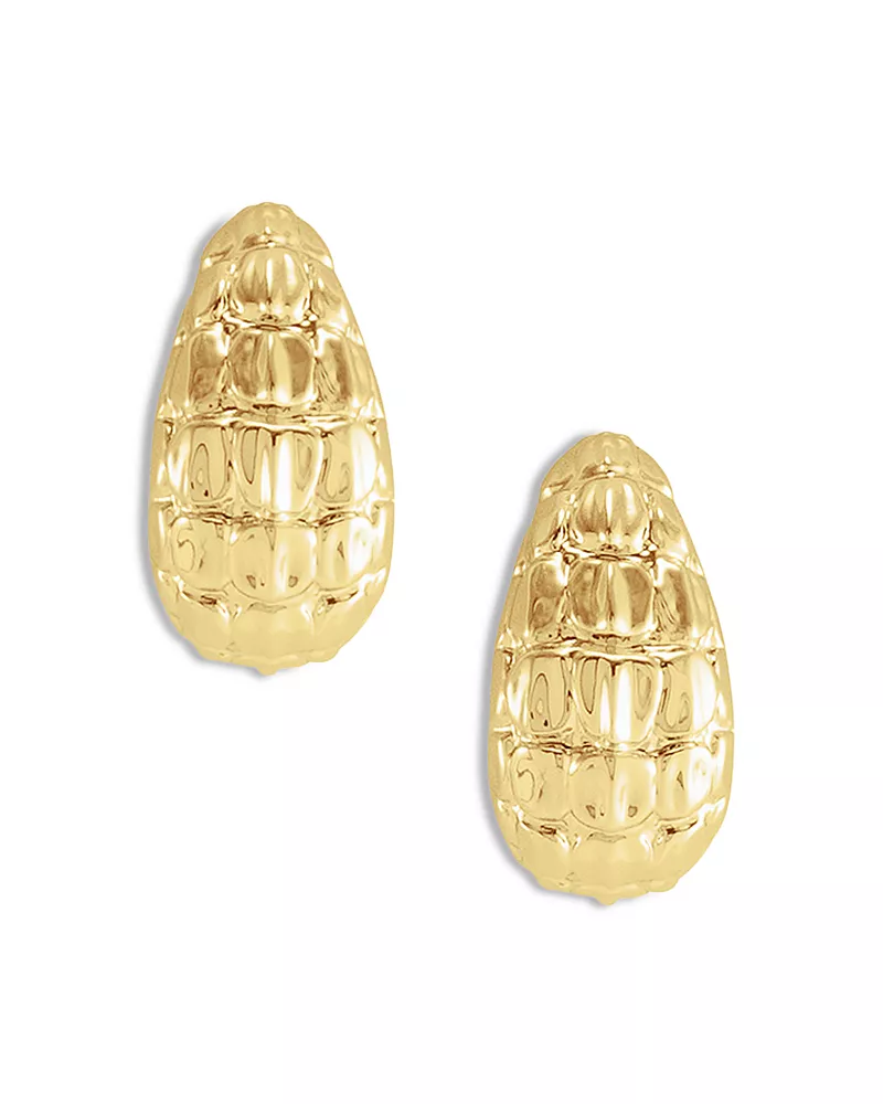 Anabel Aram Safari Crocodile Hoop Earrings