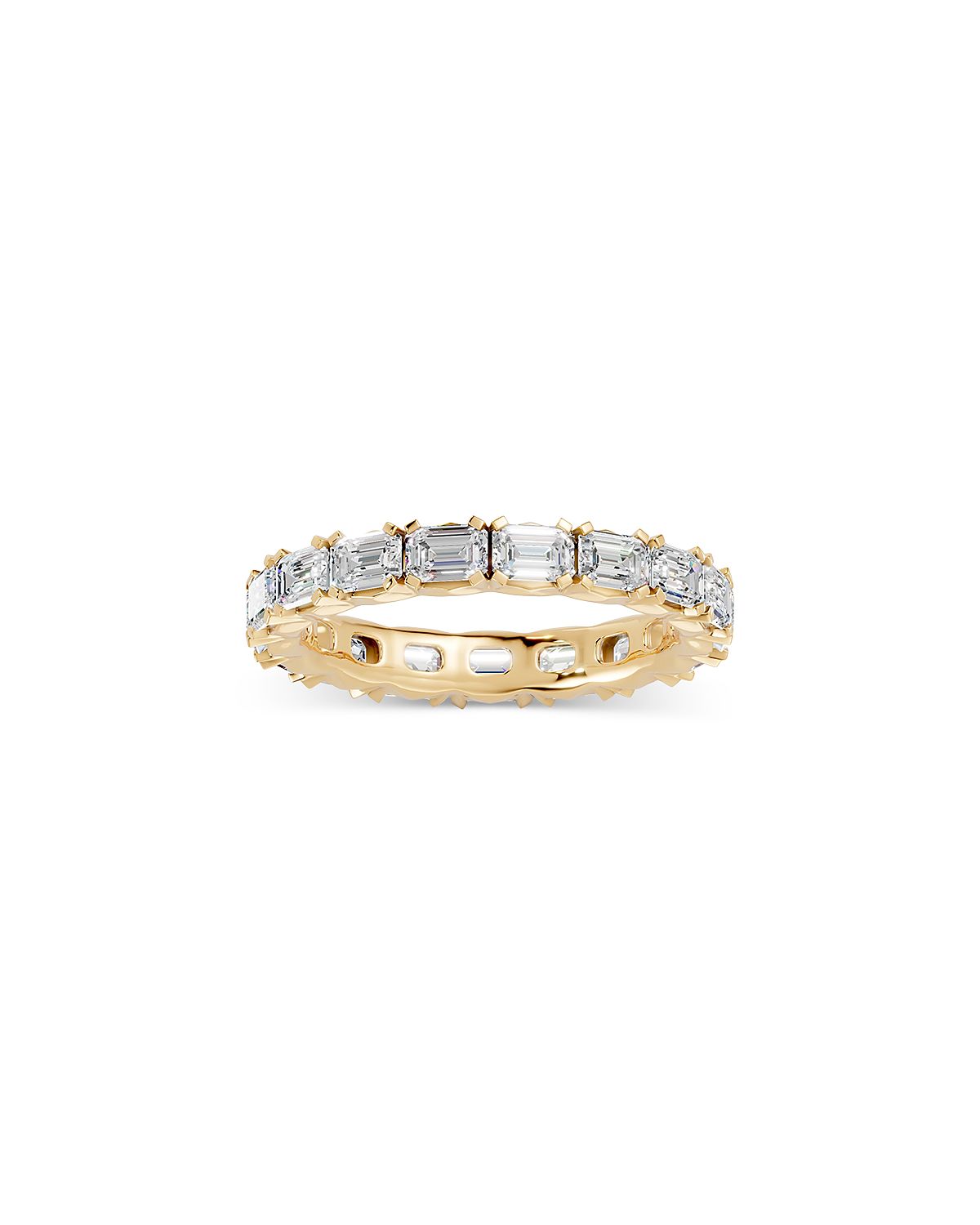 Bloomingdale's Fine Collection Diamond Emerald Cut French Pave Eternity Ring