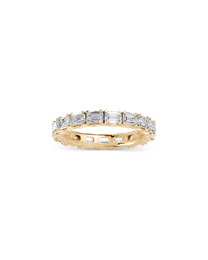 Bloomingdale's Fine Collection Diamond Emerald Cut French Pave Eternity Ring in 14K Yellow Gold, 3.0 tcw