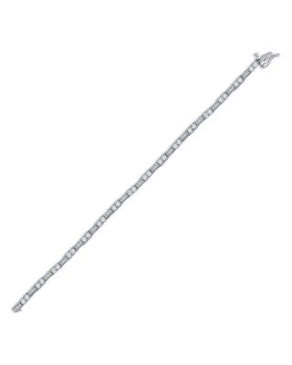 Bloomingdale's Fine Collection Luxe Collection Certified Lab Grown Diamond Alternating Tennis Bracelet in 14K White Gold, 3.0 tcw