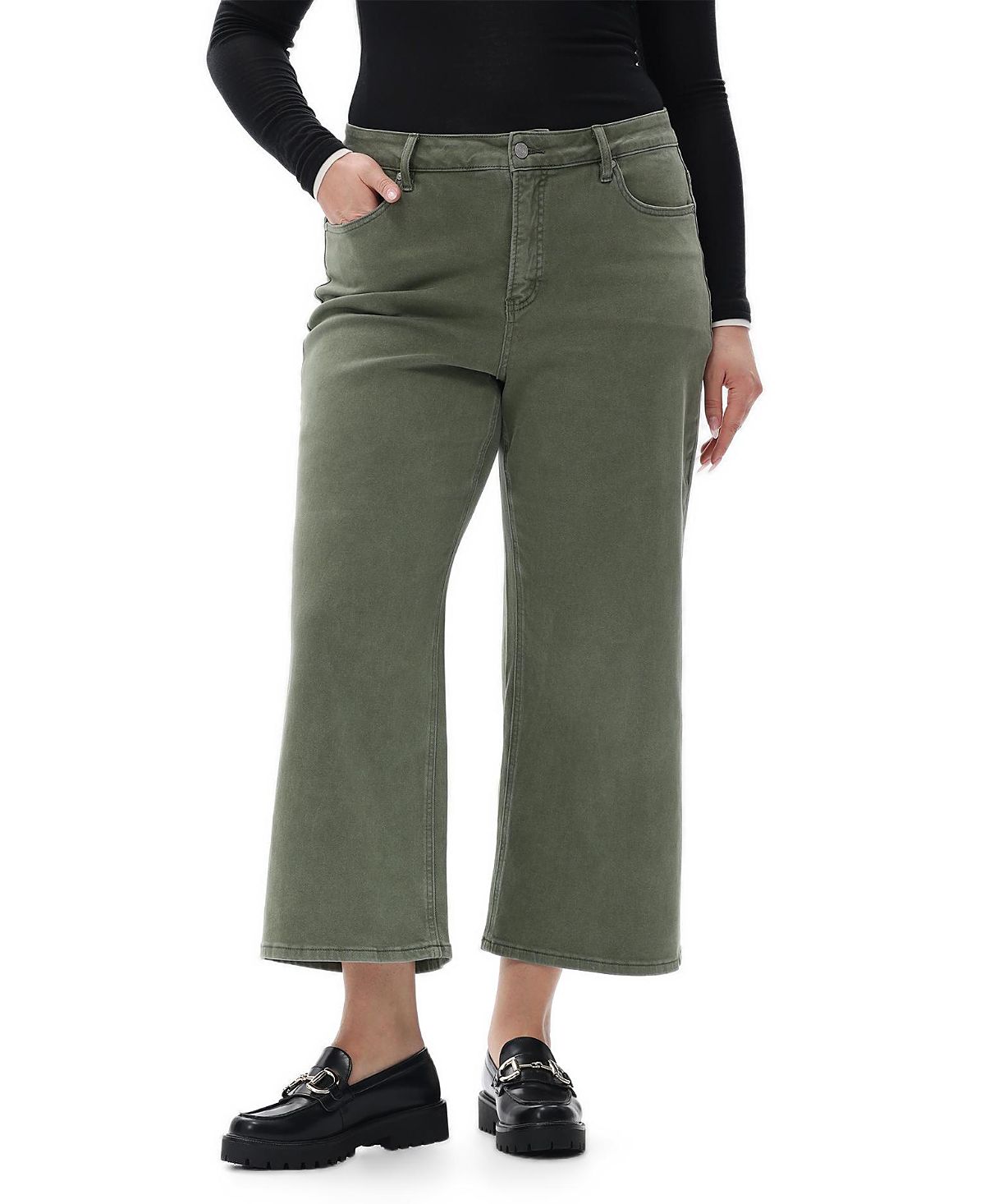 Bayeas Plus Mid Rise Straight Denim Jeans Stretch Comfortable