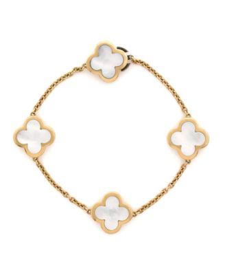 Pre-Owned Van Cleef & Arpels Pure Alhambra 4 Motifs Bracelet 18K Gold with Mother of Pearl