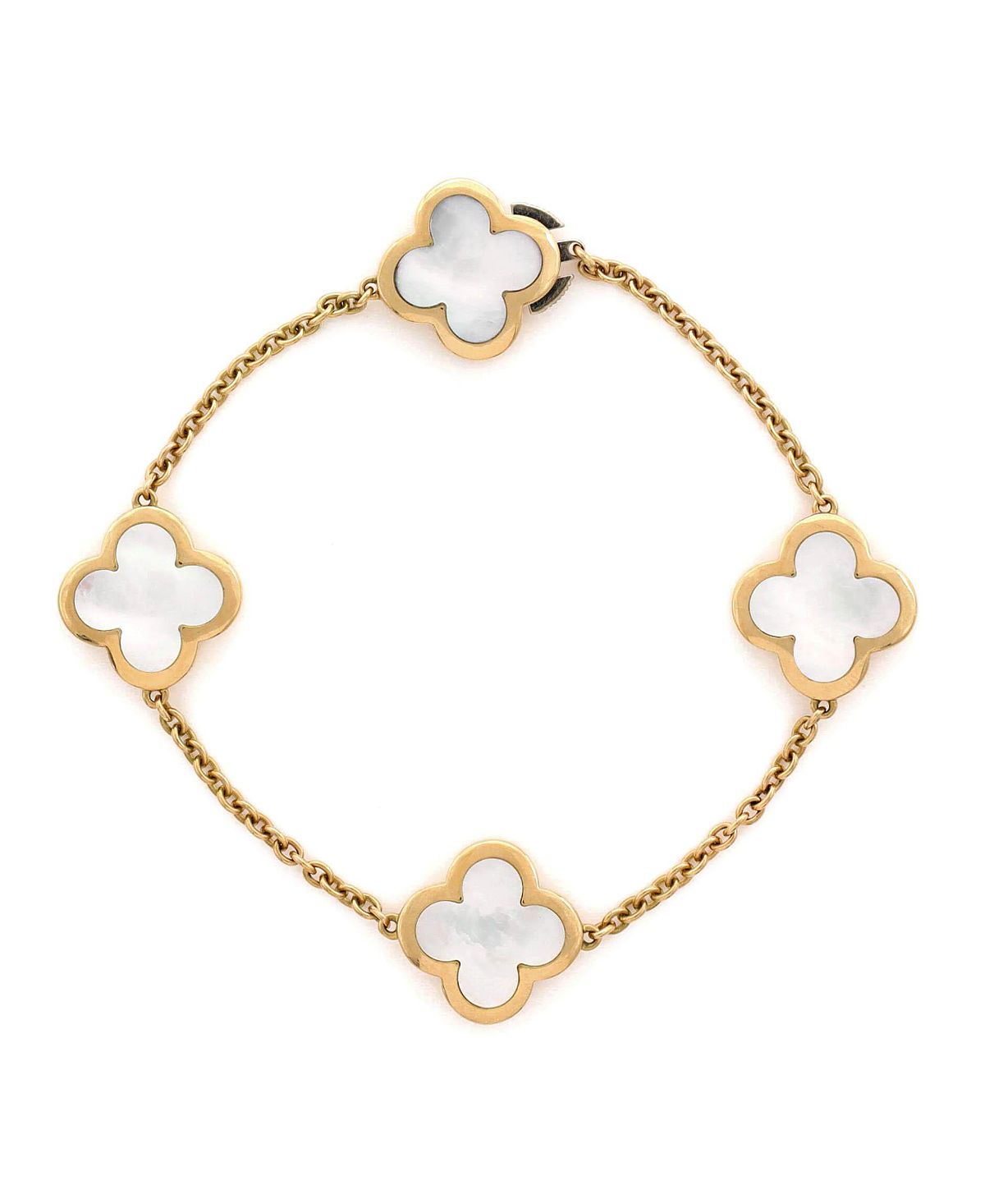 Pre-Owned Van Cleef & Arpels Pure Alhambra 4 Motifs Bracelet 18K Gold with Mother of Pearl