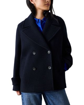 Double Breasted Wool Blend Peacoat