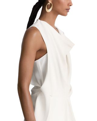 Dorota Draped Dipped Hem Dress - thumbnail 4