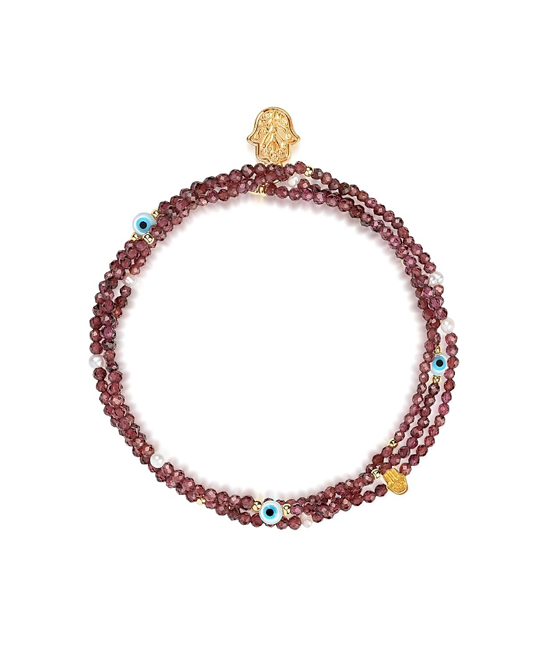 Karma and Luck Passionate Spirit Garnet January Birthstone Wrap Bracelet