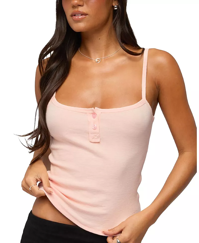 Edikted Channa Henley Tank Top