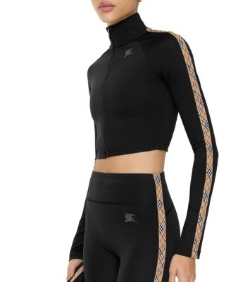  Stretch Nylon Cropped Track Jacket