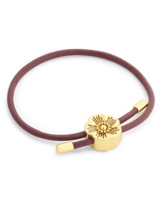 Signature Tea Rose Leather Cord Bracelet