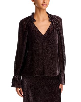 Emerson Textured Dot Silk Blouse