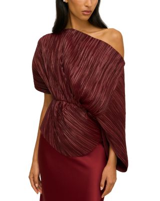 Chintz Pliss&eacute; Off-the-Shoulder Top