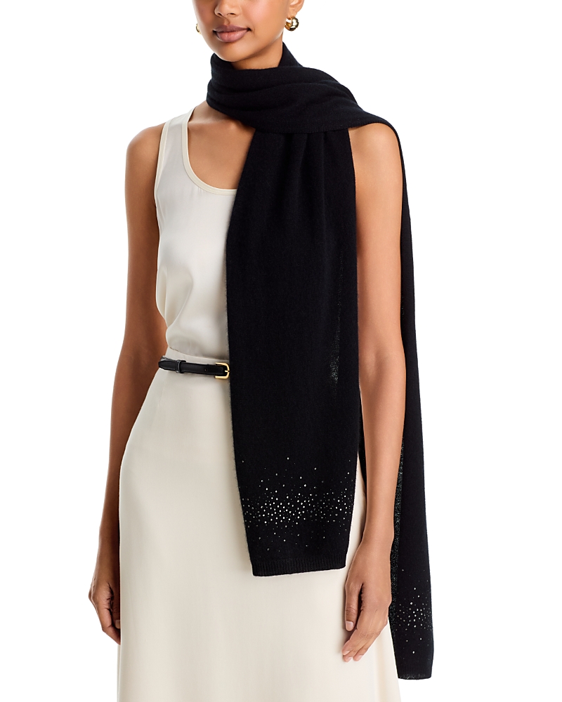 Amicale Heat Crystal Cashmere Scarf - Exclusive In Black