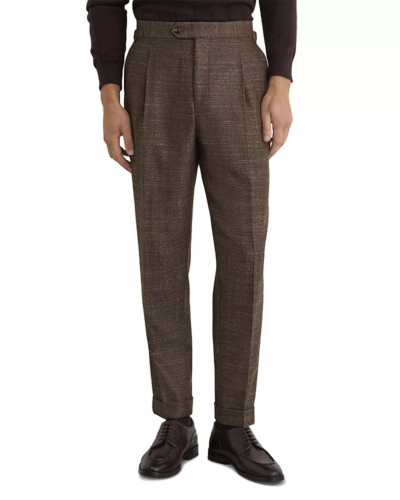 Reiss Vallance Classic Fit Herringbone Trousers