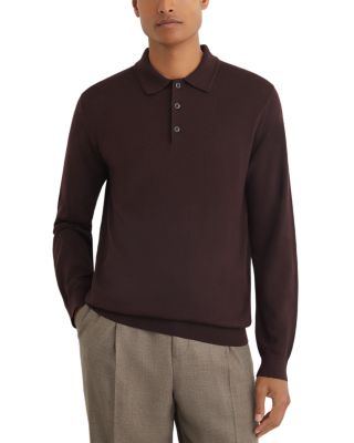 Bordeaux Wool Slim Polo Shirt