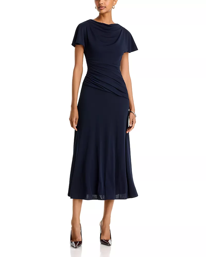 Cinq a Sept Avielle Draped Midi Dress