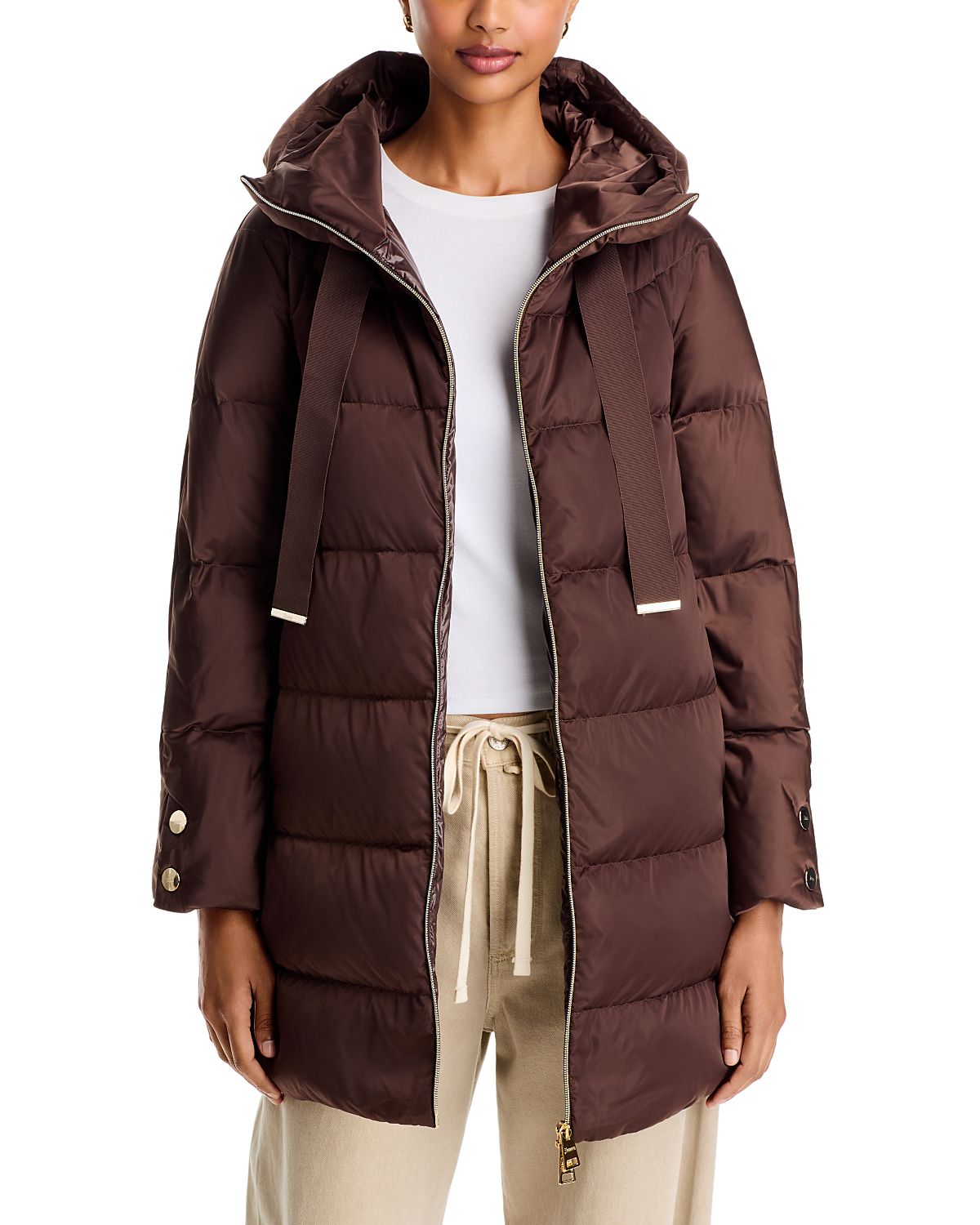Herno Sateen Quilted A Line Coat