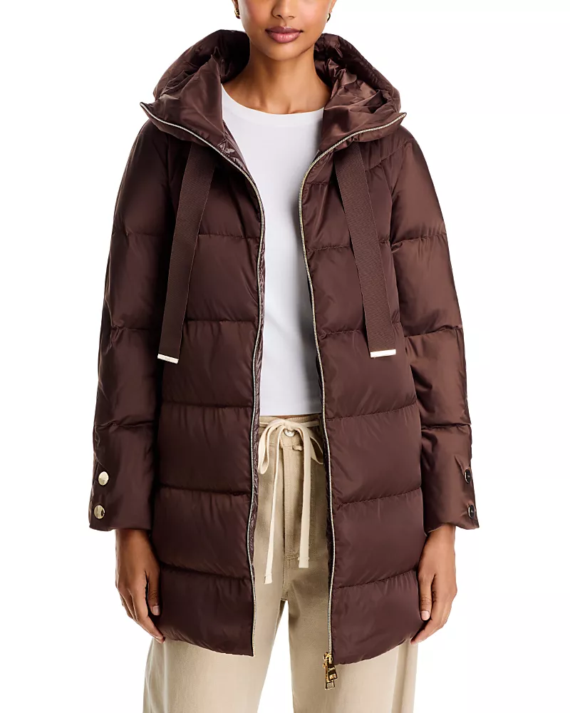 Herno Sateen Quilted A Line Coat