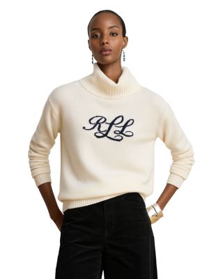 Logo Cashmere Turtleneck Sweater