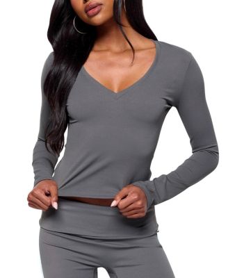 Ferne Long Sleeve V Neck Top