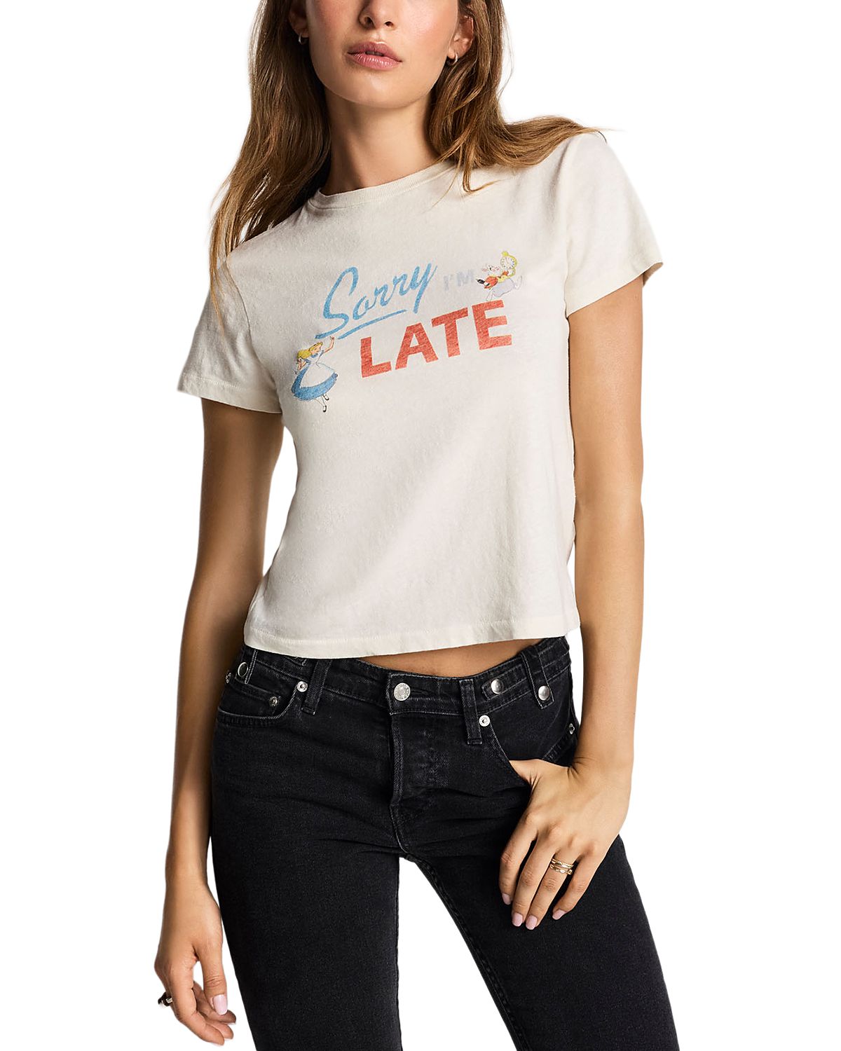 Re/Done Alice Graphic Print Classic Tee