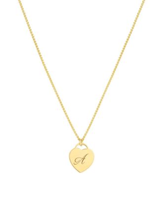 Alice Engraved Initial Heart Necklace