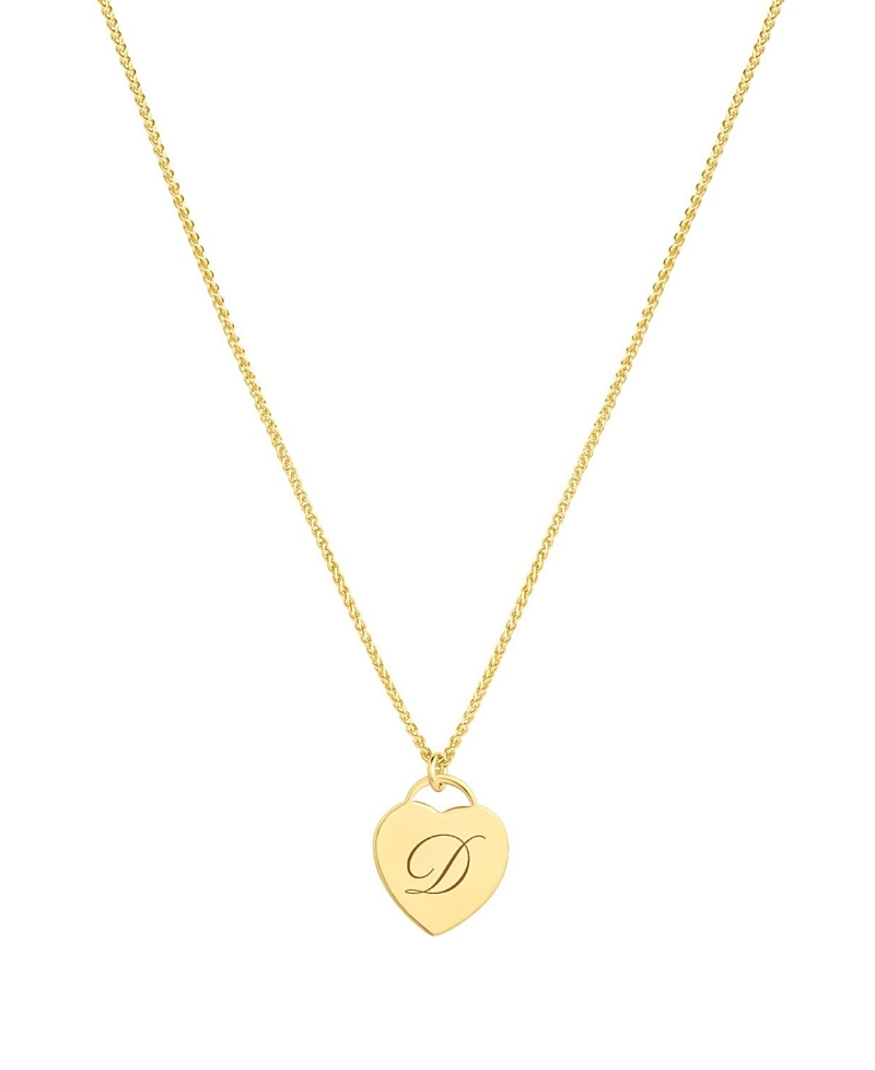 Set & Stones Alice Engraved Initial Heart Necklace · OS