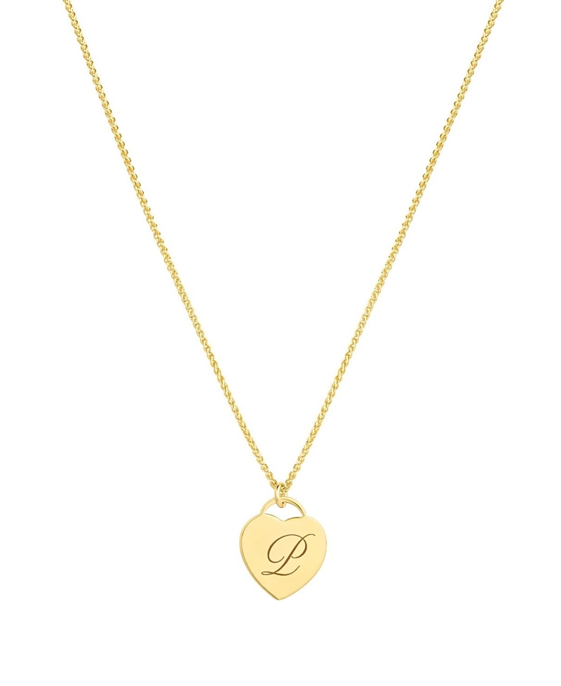 Set & Stones Alice Engraved Initial Heart Necklace · OS