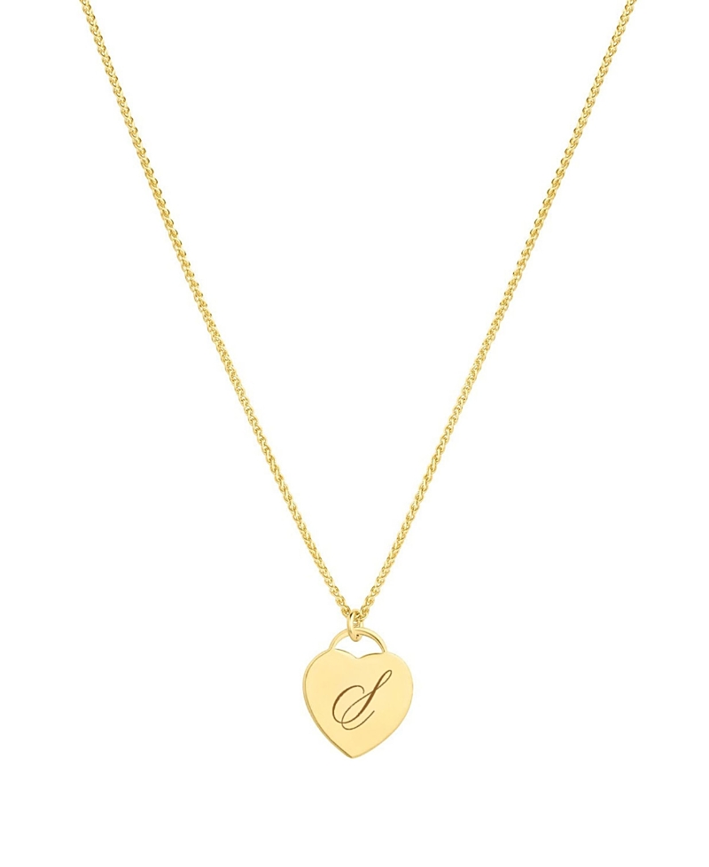 Set & Stones Alice Engraved Initial Heart Necklace · OS