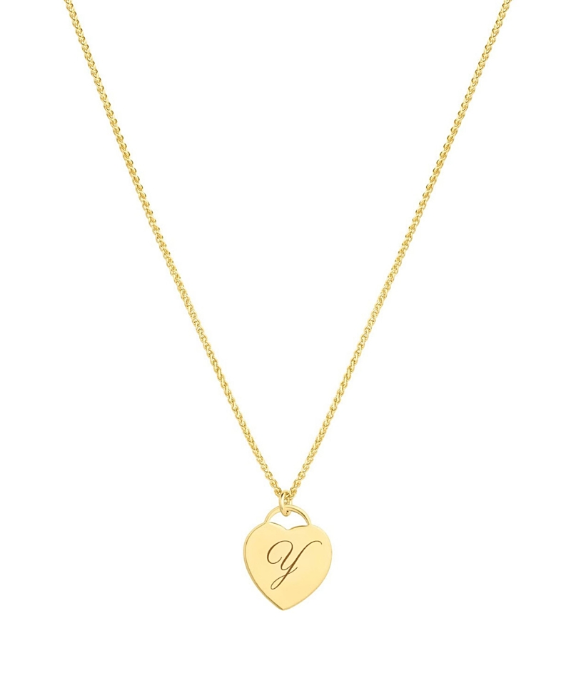 Set & Stones Alice Engraved Initial Heart Necklace · OS
