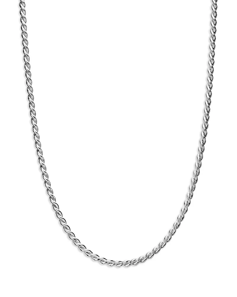 Sculpted Cable Chain Necklace in Sterling Silver, 3.7mm