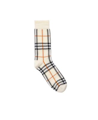  Check Cotton Cashmere Blend Socks