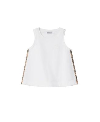 Girls' Check Trim Cotton Top - Baby, Little Kid, Big Kid