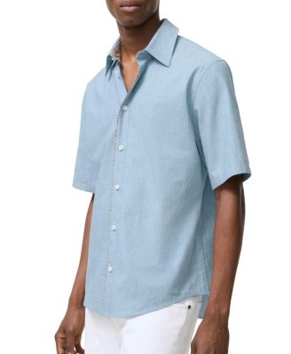  Classic Fit Check Piping Chambray Shirt