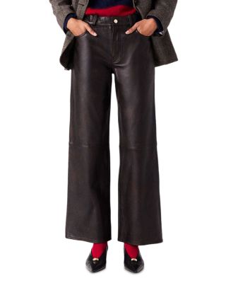Leather Straight Leg Pants 