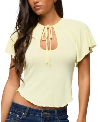 Roye Keyhole Flutter Raglan Top