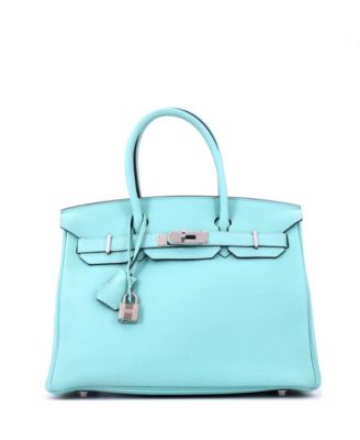Birkin 30 Handbag Blue Togo with Palladium Hardware
