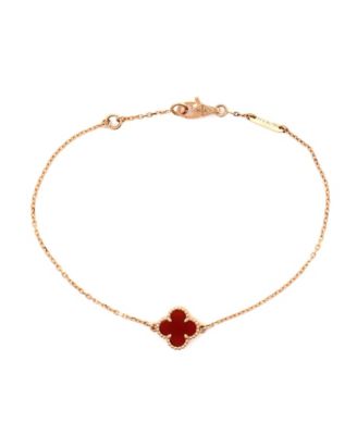 Sweet Alhambra Bracelet 18K Rose Gold and Carnelian
