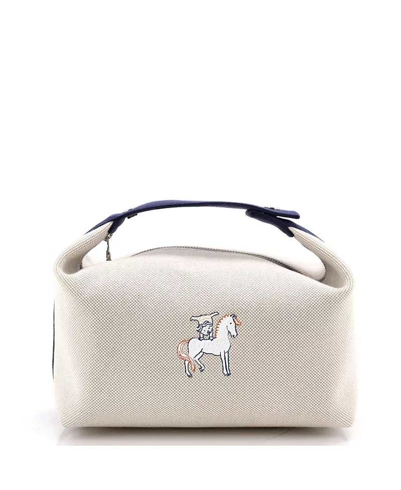 Pre-Owned HERMES Gm Bride-a-Brac Cabriole Travel Case Toile