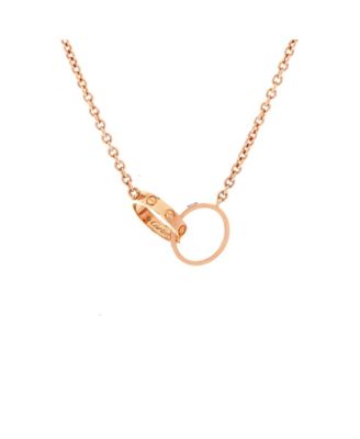 Love Interlocking Necklace 18K Rose Gold, 17.25"