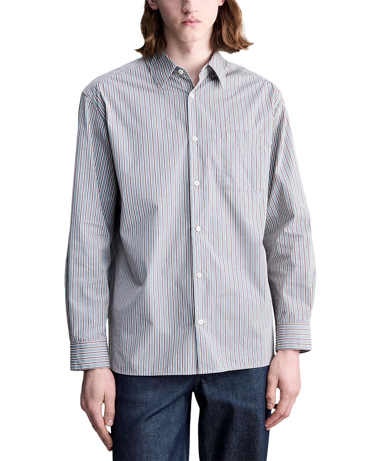 A. p.c. Chemise Malo Cotton Stripe Pocket Shirt