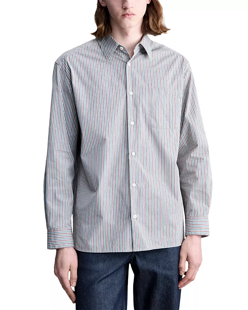 A. p.c. Chemise Malo Cotton Stripe Pocket Shirt
